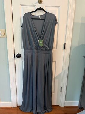 HALARA Slate Gray Wrap-Style pants suit